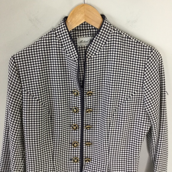 Vintage navy houndstooth band leader jacket - Picture 7 of 13